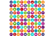 100 tension icons set color