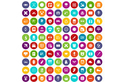100 time icons set color