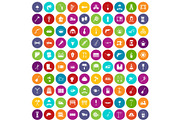 100 tools icons set color