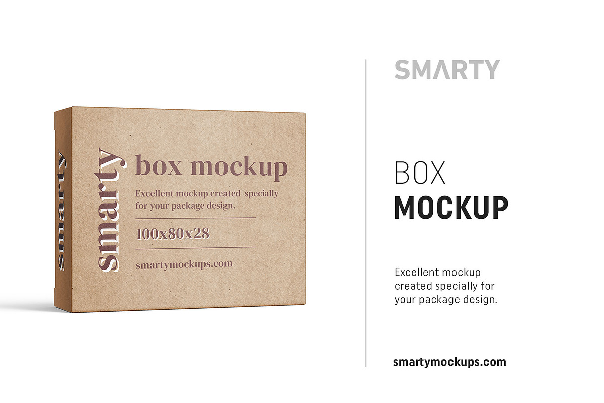 Box mockup 100x80x28 in Product Mockups - product preview 8