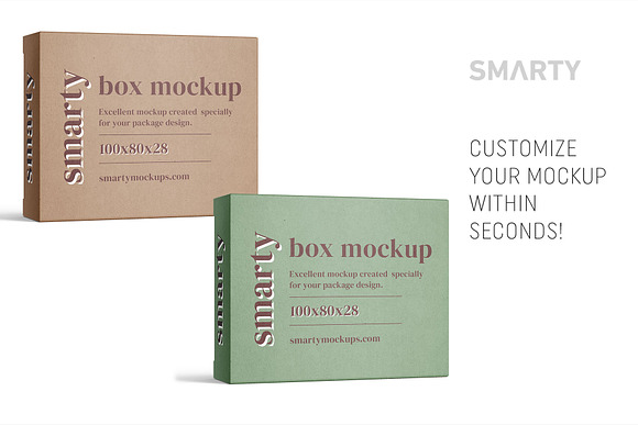 Box mockup 100x80x28 in Product Mockups - product preview 2