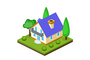 isometric 3d House icon.