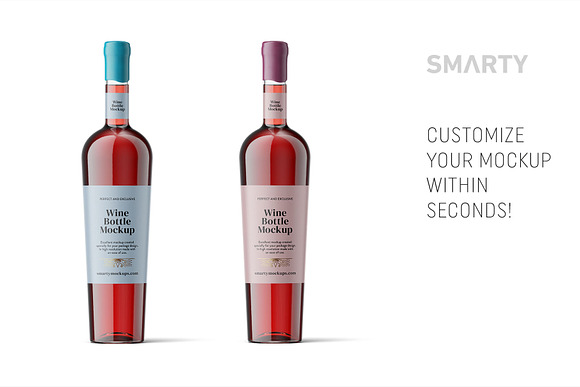 Wine bottle mockup in Product Mockups - product preview 2