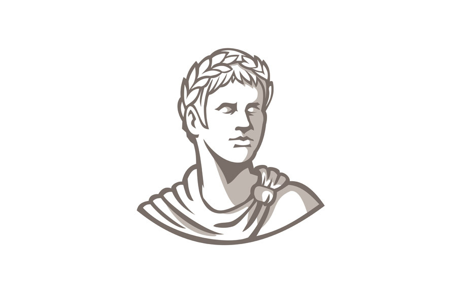 Ancient Roman Emperor Bust Mascot