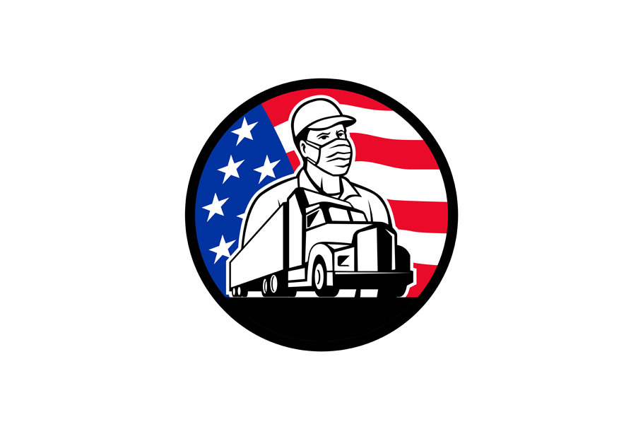 American Trucker Wear Mask USA Flag