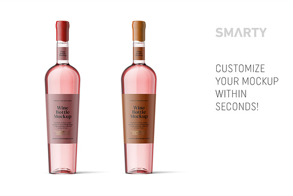 Rose wine bottle mockup in Product Mockups - product preview 2