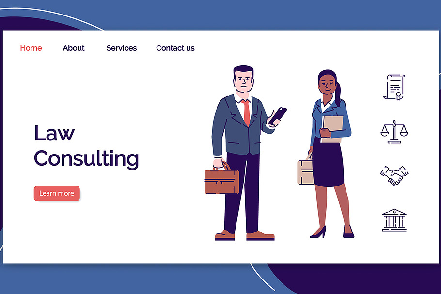 Law consulting landing page template