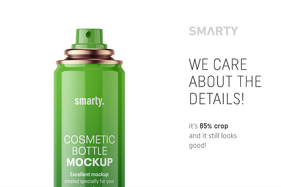 Glossy cosmetic bottle mockup 150ml in Product Mockups - product preview 3