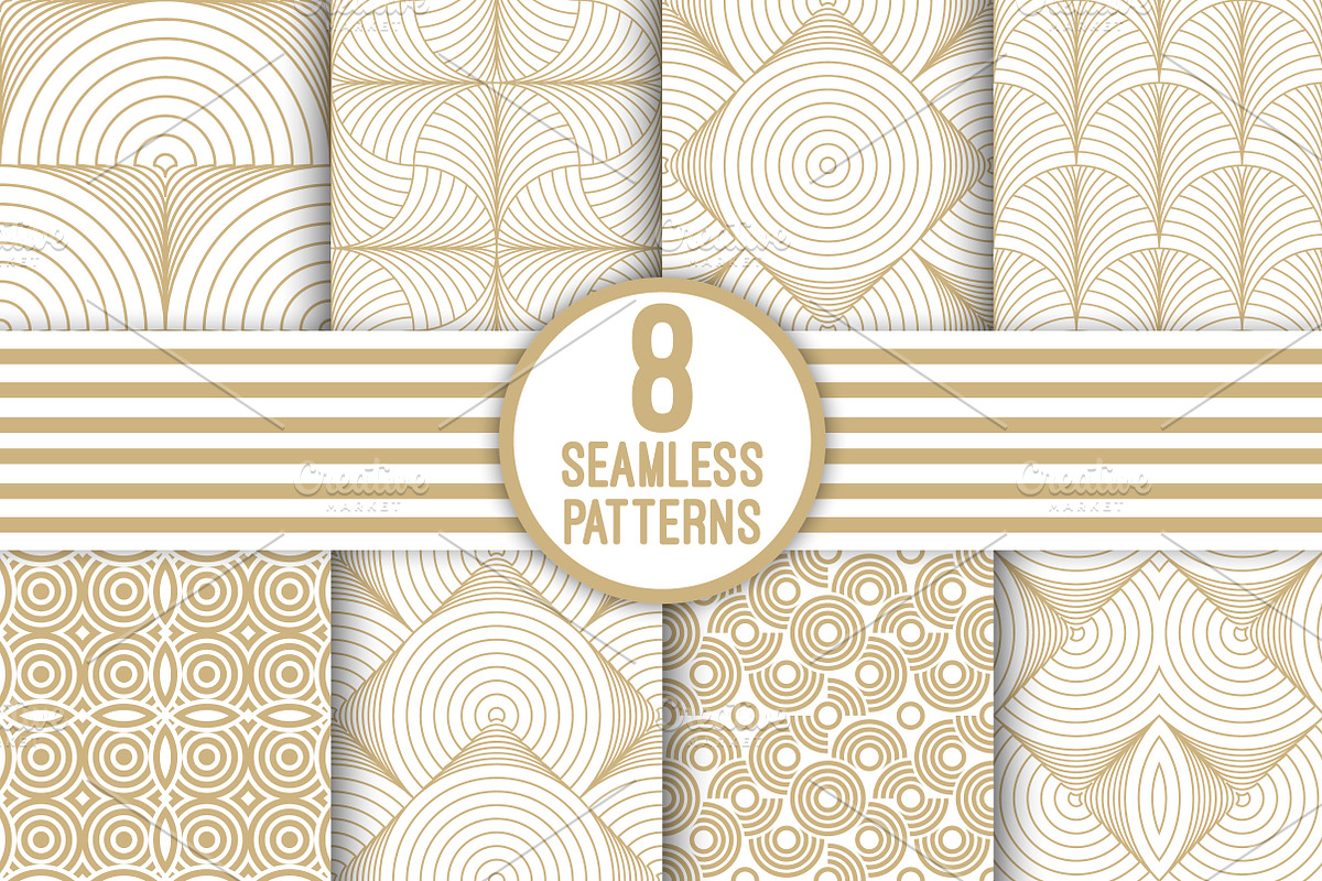 Set of art deco seamless patterns in Patterns - product preview 8