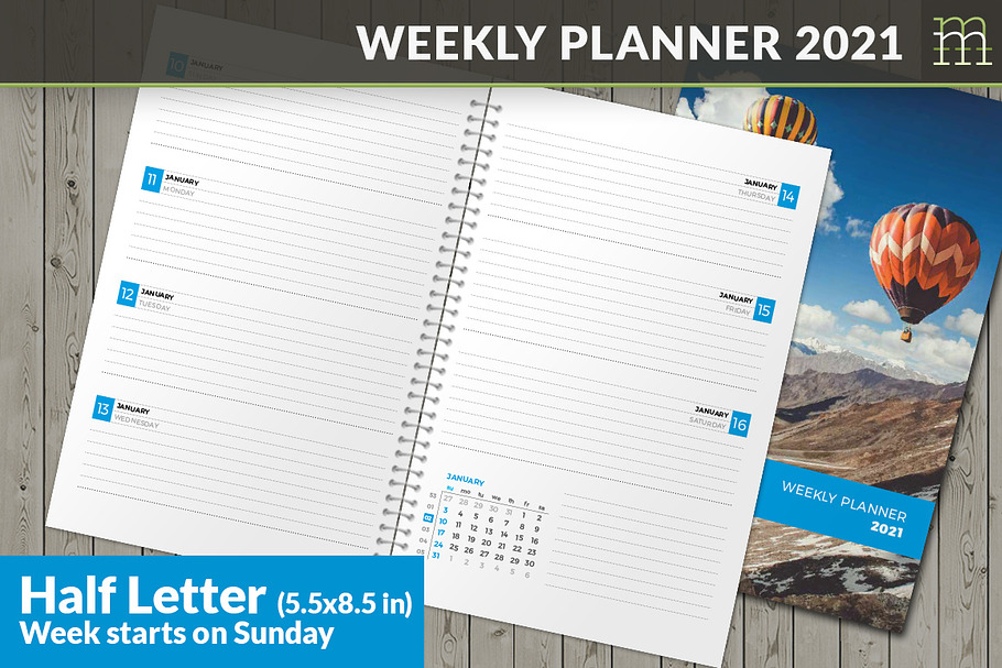 Weekly Planner 2021 (WP040-21-S) in Stationery Templates - product preview 8