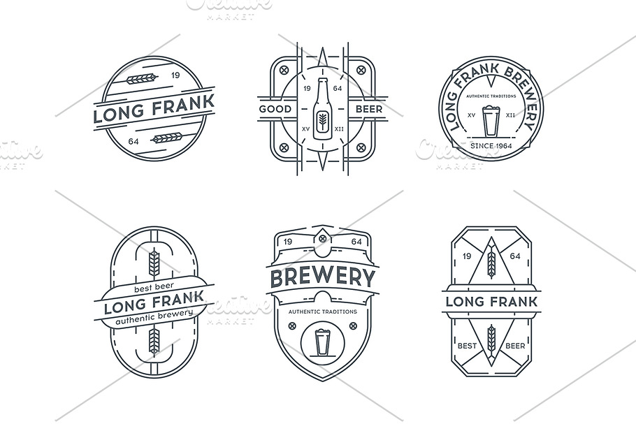 Line brewery badges. in Logo Templates - product preview 8