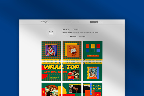Retro-fire Puzzle Instagram Feed in Instagram Templates - product preview 3