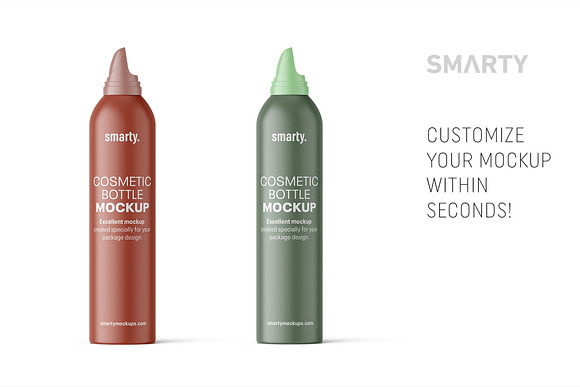 Matte cosmetic bottle mockup in Product Mockups - product preview 2