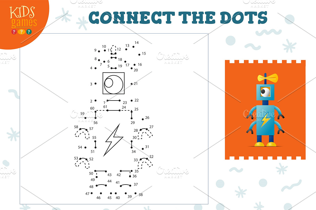 Connect the dots kids game vector in Illustrations - product preview 8