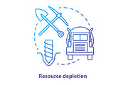 Resource depletion concept icon