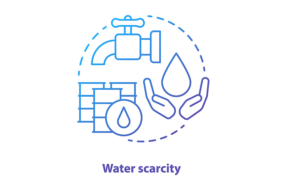 Water scarcity concept icon in Icons - product preview 8