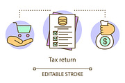 Tax return concept icon