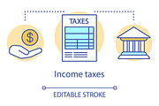 Income taxes concept icon