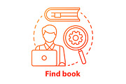 Find book red concept icon