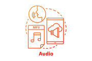 Audio red concept icon