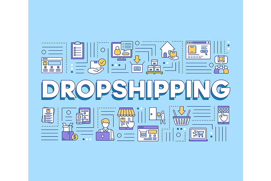 Dropshipping word concepts banner