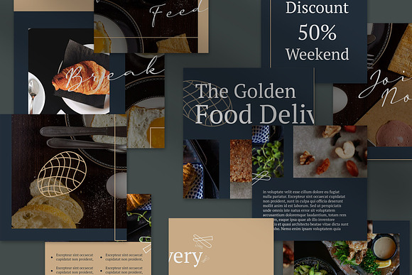 Foodies Puzzle Instagram Feed in Instagram Templates - product preview 4