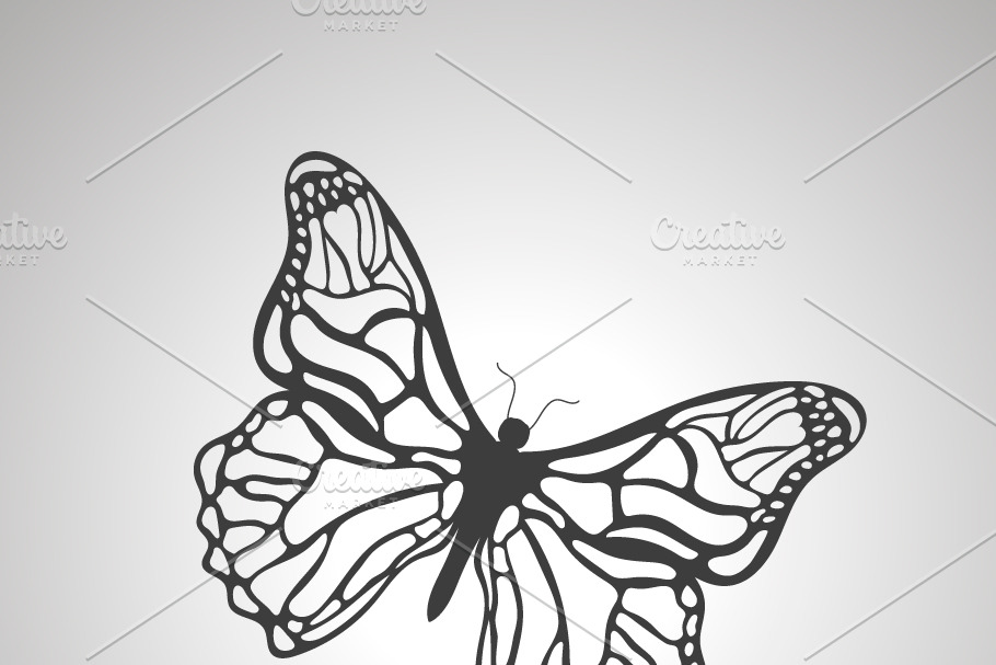 Beautiful butterfly simple icon in Icons - product preview 8