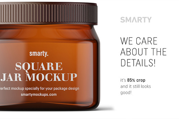 Square jar mockup in Product Mockups - product preview 3
