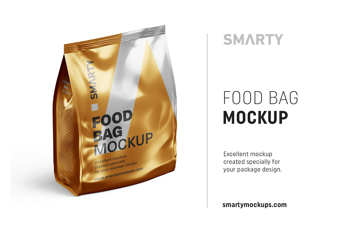 Metallic food bag mockup in Product Mockups - product preview 8