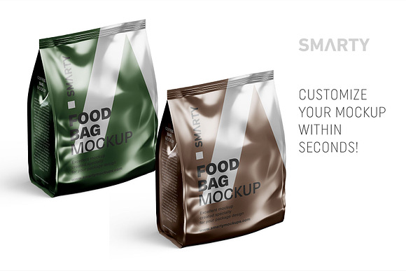 Metallic food bag mockup in Product Mockups - product preview 2