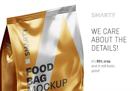 Metallic food bag mockup in Product Mockups - product preview 3