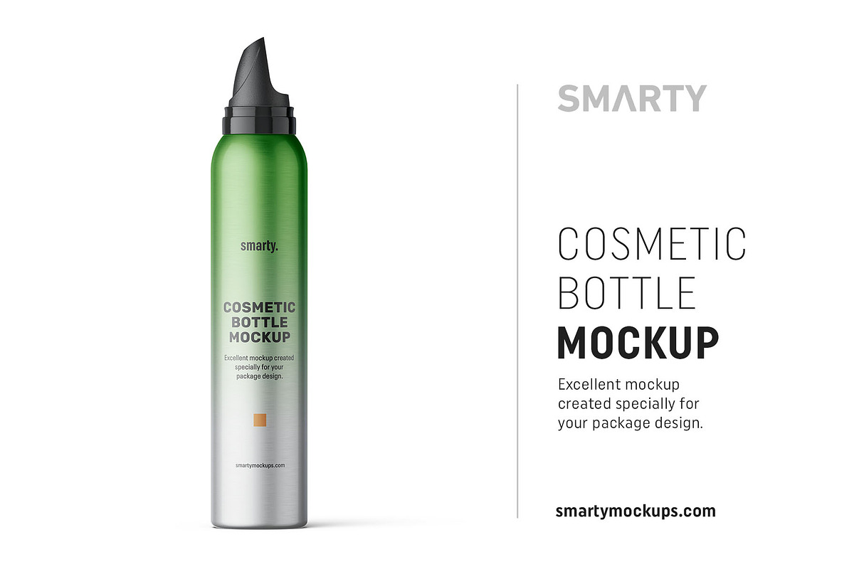 Metallic cosmetic bottle mockup in Product Mockups - product preview 8
