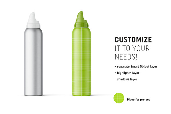 Metallic cosmetic bottle mockup in Product Mockups - product preview 1