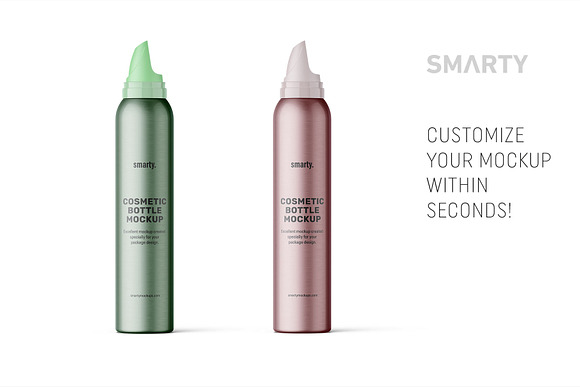 Metallic cosmetic bottle mockup in Product Mockups - product preview 2