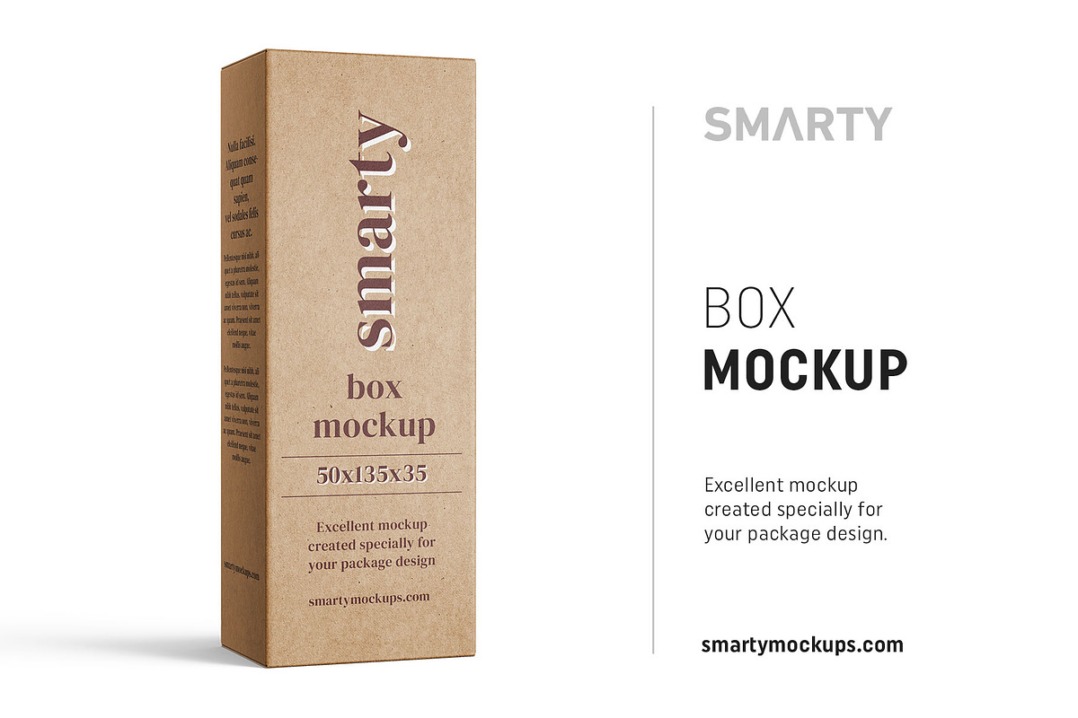 Box mockup 50x135x35 in Product Mockups - product preview 8