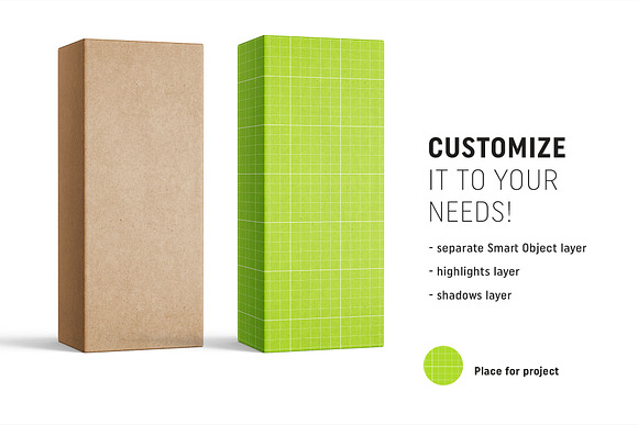 Box mockup 50x135x35 in Product Mockups - product preview 1