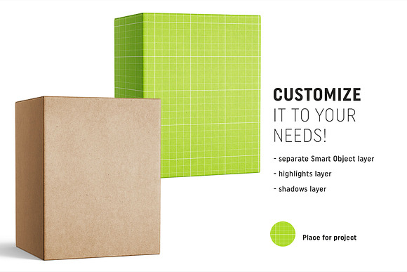 Box mockup 70x100x60 in Product Mockups - product preview 1