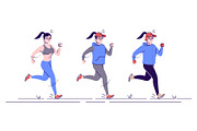 Running woman flat vector