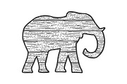 wooden elephant animal silhouette