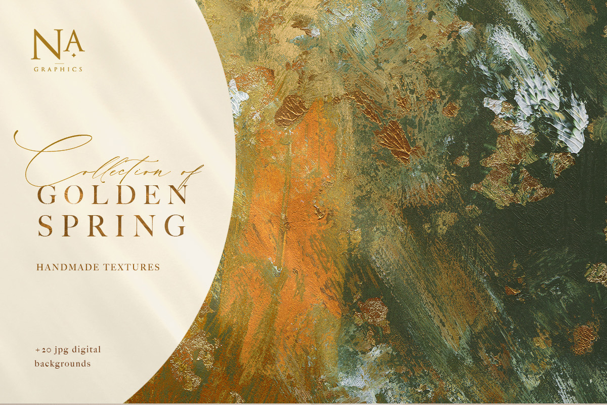 20 Golden Spring Acrylic Textures in Textures - product preview 8
