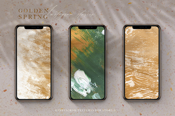 20 Golden Spring Acrylic Textures in Textures - product preview 5