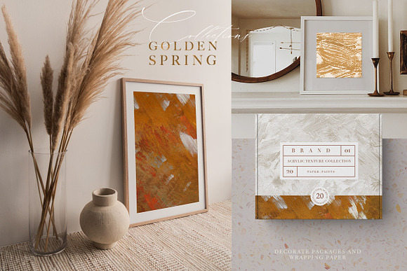 20 Golden Spring Acrylic Textures in Textures - product preview 7