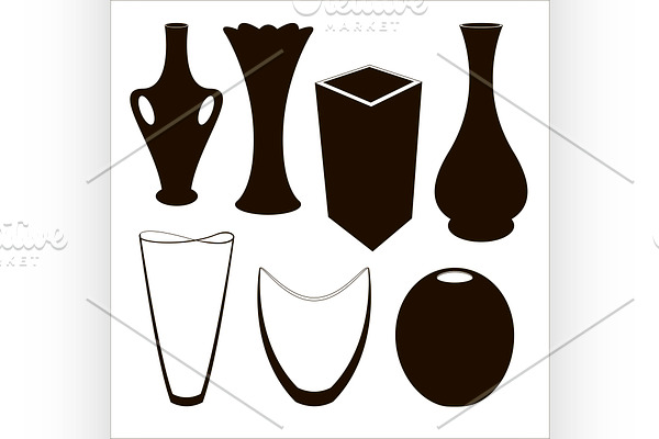 Vase set. Various forms of vases. Ho