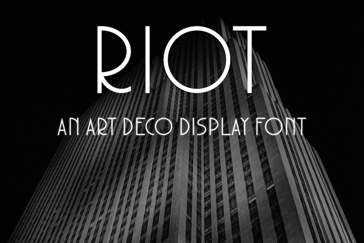 RIOT - An Art Deco Typeface in Display Fonts - product preview 8