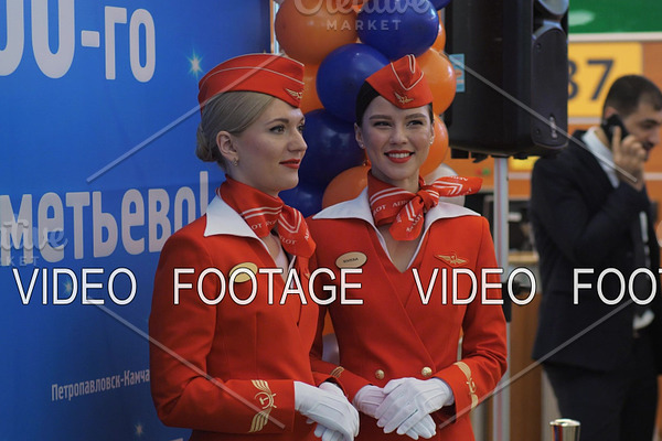 Pretty stewardesses of Aeroflot