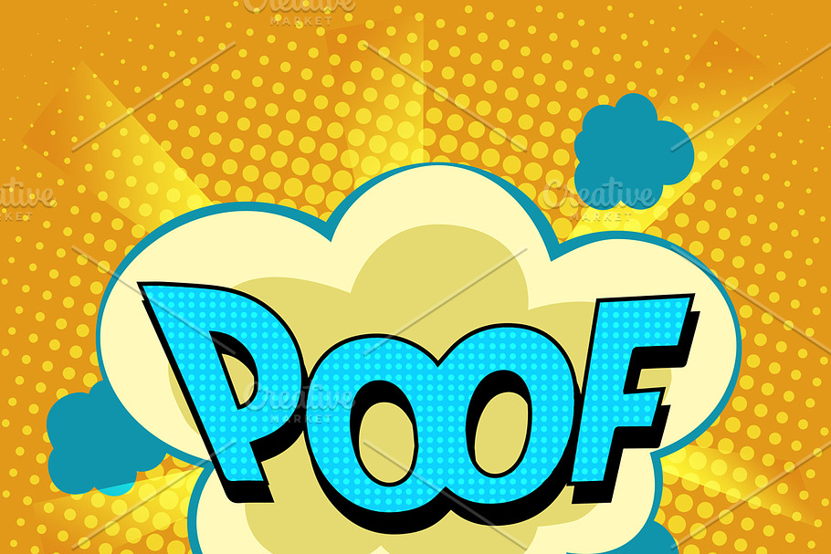 poof comic bubble retro text in Illustrations - product preview 8