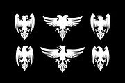 Set of heraldic eagles