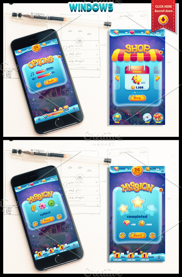 Sweet world mobile GUI pack 01 in Illustrations - product preview 2
