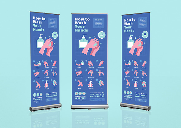Wash Your Hands Poster & Roll Banner in Flyer Templates - product preview 1