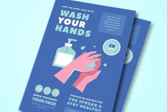 Wash Your Hands Poster & Roll Banner in Flyer Templates - product preview 2